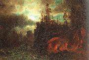 Albert Bierstadt The Trappers Camp USA oil painting artist